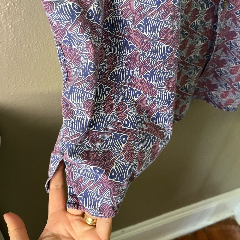 Harbor Bay Men’s 2XL Vintage Fish Button Down Short Sleeve Shirt Cotton - Picture 8 of 12
